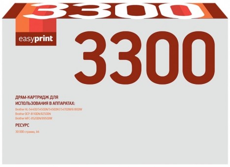 Фотобарабан EasyPrint DR-3300 для принтеров Brother HL-5440D, HL-5450DN, HL-5470DW, HL-6180DW, DCP-8250DN, MFC-8520DN, MFC-8950DW, черный, 30000 страниц Фотобарабан EasyPrint DR-3300 для принтеров Brother HL-5440D, HL-5450DN, HL-5470DW, HL-6180DW, DCP-8250DN, MFC-8520DN, MFC-8950DW, черный, 30000 страниц