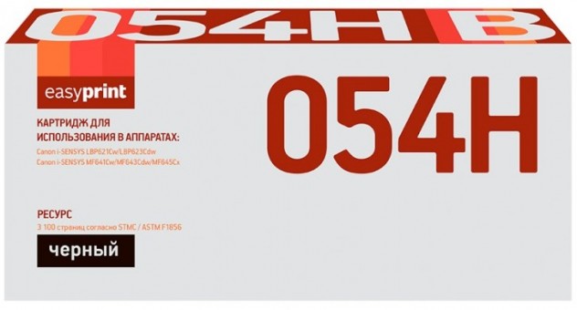 Лазерный картридж EasyPrint 054H BK/3028C002 для принтеров Canon i-SENSYS LBP621Cw, LBP623Cdw, MF641Cw, MF643Cdw, MF645Cx, черный, 3100 страниц Лазерный картридж EasyPrint 054H BK/3028C002 для принтеров Canon i-SENSYS LBP621Cw, LBP623Cdw, MF641Cw, MF643Cdw, MF645Cx, черный, 3100 страниц
